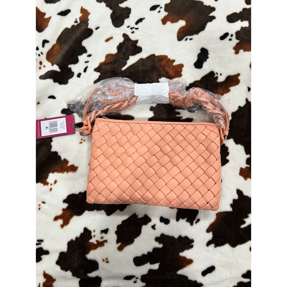 Vince Camuto Leather Crossbody with Chain and leather strap Orange
